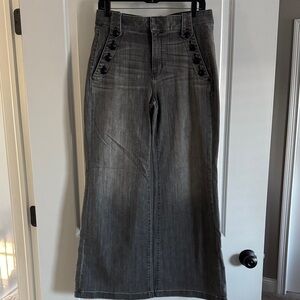 White House Black Market Dark Gray Wide Leg Jeans